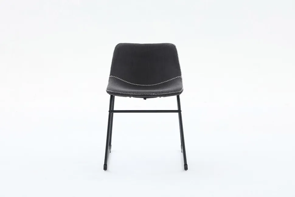 Industrial Design Stuhl DJANGO grau Cord mit Metallgestell