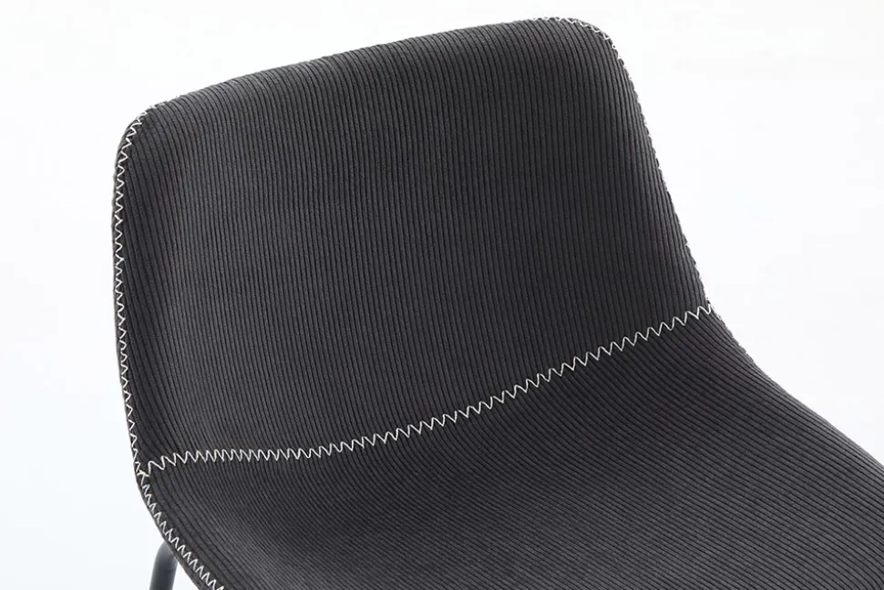 Industrial Design Stuhl DJANGO grau Cord mit Metallgestell