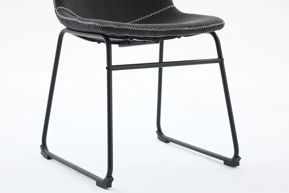 Industrial Design Stuhl DJANGO grau Cord mit Metallgestell