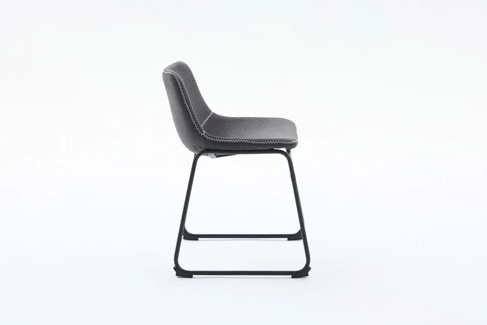 Industrial Design Stuhl DJANGO grau Cord mit Metallgestell