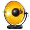 Industrial Design Tischlampe STUDIO 40cm schwarz Blattgold-Optik neigbarer Schirm