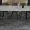 Industrial Esstisch APARTMENT 120cm grau Beton-Design schwarzes Metallgestell