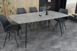 Industrial Esstisch APARTMENT 140cm grau Beton-Design schwarzes Metallgestell