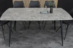 Industrial Esstisch APARTMENT 140cm grau Beton-Design schwarzes Metallgestell