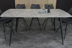 Industrial Esstisch APARTMENT 140cm grau Beton-Design schwarzes Metallgestell