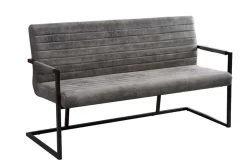 Industrial Freischwinger Bank LOFT 160cm vintage grau mit Armlehne