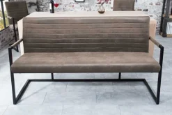 Industrial Freischwinger Bank LOFT 160cm taupe mit Armlehne