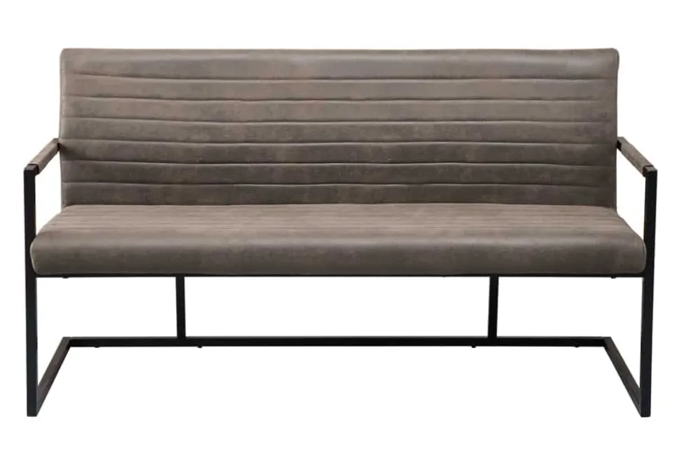 Industrial Freischwinger Bank LOFT 160cm taupe mit Armlehne