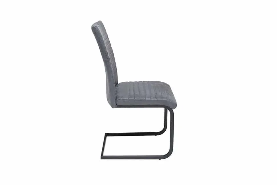 Industrial Freischwinger Stuhl APARTMENT antik grau mit Metallgestell