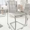 Industrial Freischwinger Stuhl MODENA vintage grau mit Ziersteppung