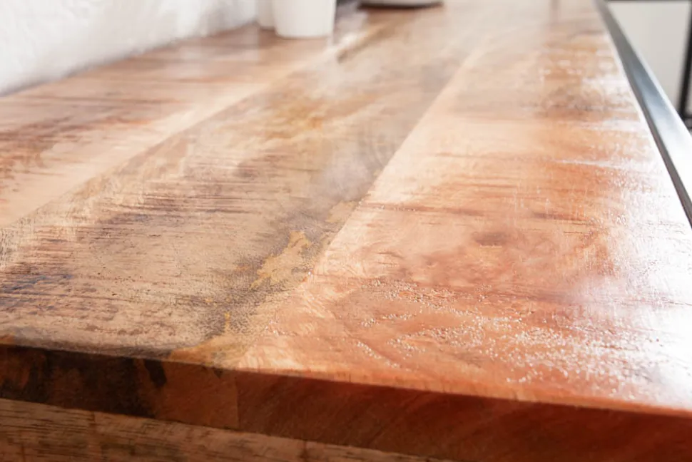 Industrial Konsolentisch INDUSTRIAL 120cm Mango mit schwarzen Beinen