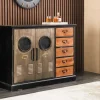 Industrial Sideboard NAUTILUS 105cm braun schwarz grau Pinienholz Metall Vintage-Look