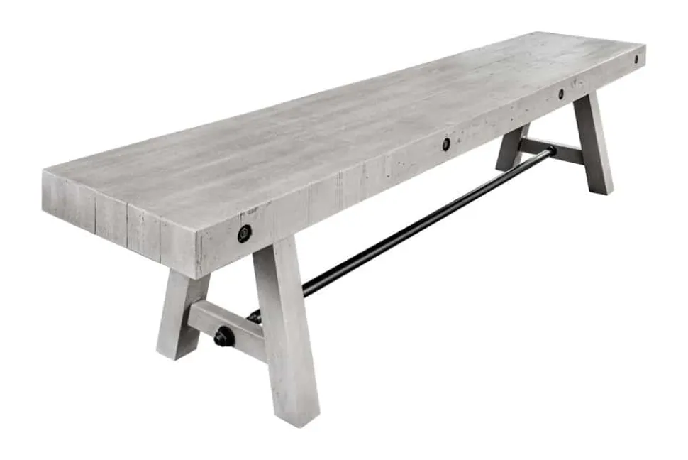 Industrial Sitzbank FINCA 165cm grau Pinie recyceltes Massivholz Eisen