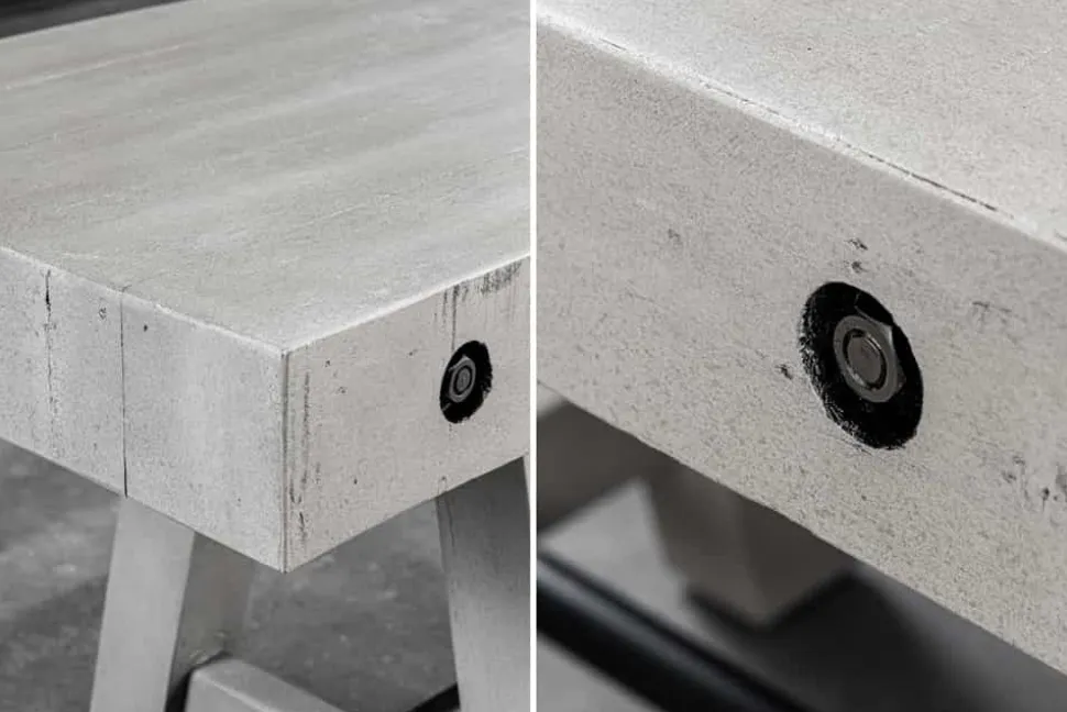 Industrial Sitzbank FINCA 165cm grau Pinie recyceltes Massivholz Eisen