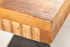 Industrial Sitzbank IRON CRAFT 200cm Mangoholz mit schwarzen X-Beinen