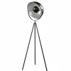 Industrial Stehlampe STUDIO 150cm schwarz Blattsilber-Optik neigbarer Schirm