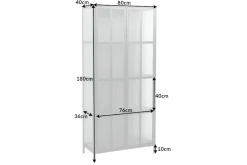 Industrial Vitrine DURA STEEL 180cm schwarz Metall Riffelglas Highboard
