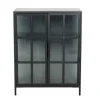Industrial Vitrine DURA STEEL 80cm schwarz Metall Riffelglas