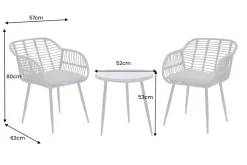 In- und Outdoor Bistro Balkon-Set PARIS schwarz Polyrattan Sitzgruppe inkl. Tisch