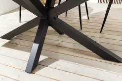 In- und Outdoor Esstisch GALAXIE 160cm hellgrau Keramik anthrazit Aluminium