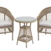 In- und Outdoor Garten-Set ELYSEE natur taupe Polyrattan Aluminium inkl. Tisch Kissen