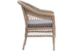 In- und Outdoor Garten-Set ELYSEE natur grau Polyrattan Aluminium inkl. Tisch Kissen