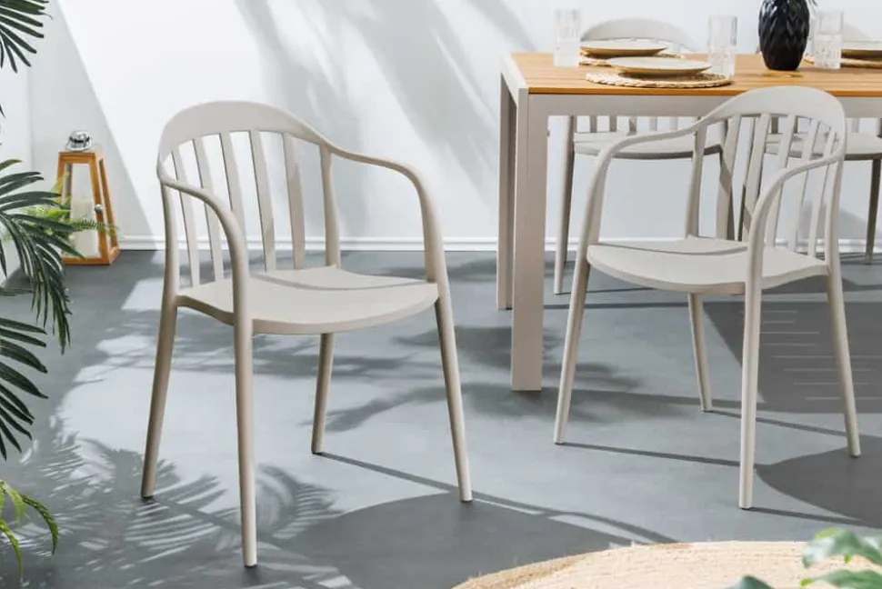 In- und Outdoor Gartenstuhl STUDIO ITALIA taupe stapelbar wetterfest