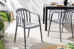 In- und Outdoor Gartenstuhl STUDIO ITALIA anthrazit stapelbar wetterfest