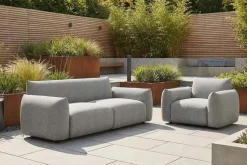 In- und Outdoor Sofa SEAHAWK 205cm anthrazit Aluminium Olefin wetterfest 2-Sitzer Couch