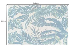 In- und Outdoor Teppich LEAF 240x160cm blau grün Blatt-Design wetterfest