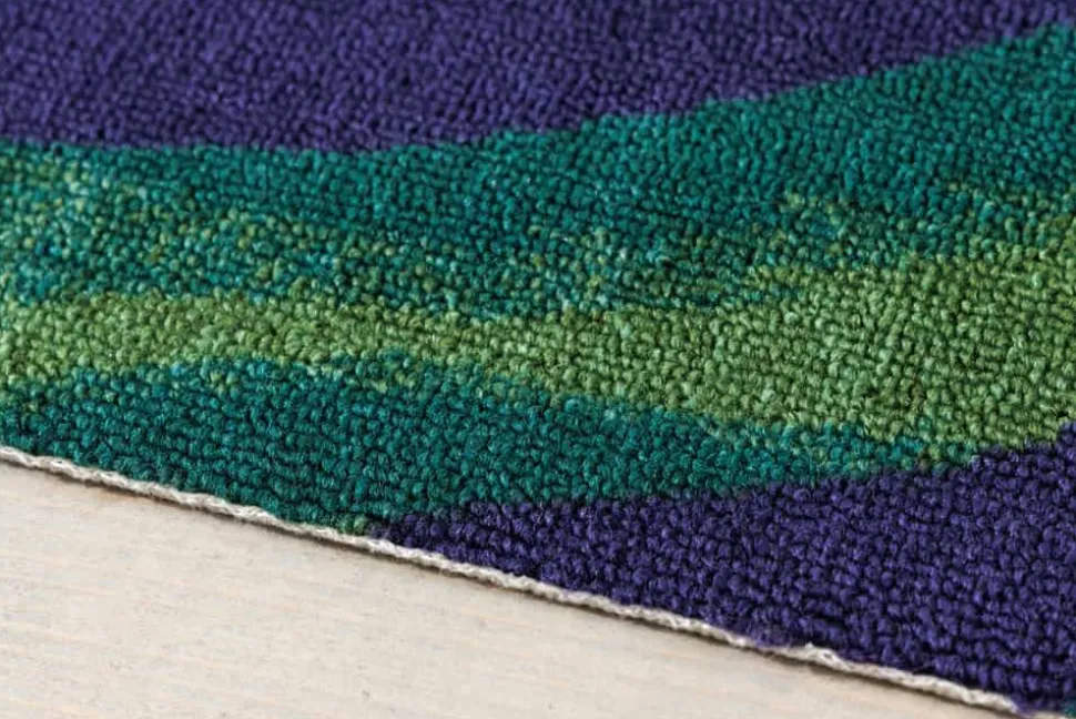 In- und Outdoor Teppich LEAF 240x160cm grün blau Blatt-Design wetterfest