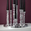 Kerzenständer MODERN BAROCK 30cm 9-flammig silber Aluminium poliert Kerzenhalter Deko-Platte