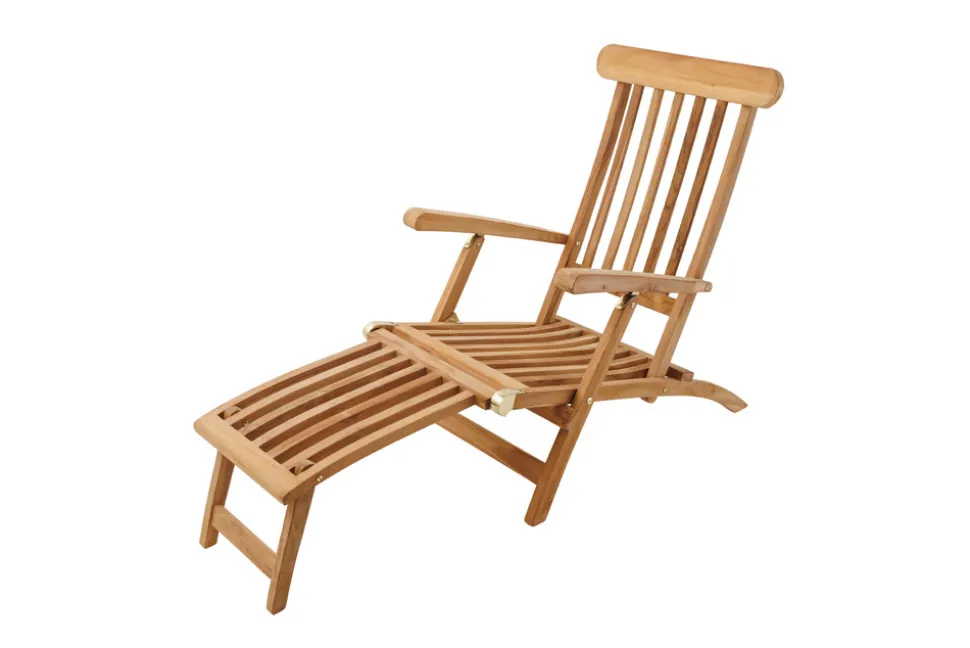 Massive Gartenliege EMPIRE TEAK 175cm natur Teakholz Deckchair verstellbar