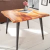 Massiver Beistelltisch ORGANIC LIVING 60cm braun Akazie Couchtisch Live Edge