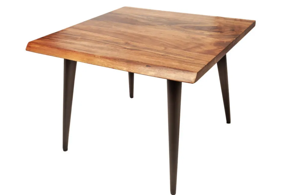 Massiver Beistelltisch ORGANIC LIVING 60cm braun Akazie Couchtisch Live Edge