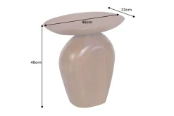 Massiver Beistelltisch ORGANIC 50cm braun Mangoholz oval Säulenfuß