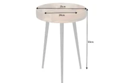 Massiver Beistelltisch PURE NATURE 35cm natur Mangoholz rund mit schwarzen Metallbeinen
