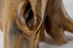Massiver Beistelltisch ROOT 40cm Teakholz mit Jahresringen