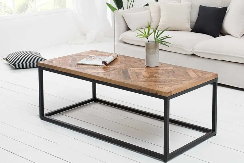 Massiver Couchtisch INFINITY HOME 100cm Mangoholz Industrial Design