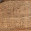 Massiver Couchtisch IRON CRAFT 100cm Mangoholz mit Schublade schwarzes Metallgestell