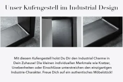 Massiver Couchtisch IRON CRAFT 60cm Mangoholz Industrial Design