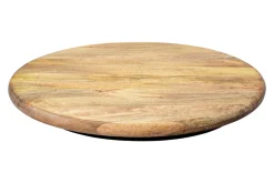Massiver Drehteller SERVANT 60cm natur Mangoholz drehbare Servierplatte rund