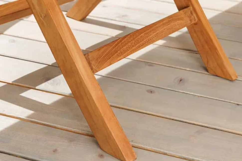 Massiver Esstisch EMPIRE TEAK 100cm natur Teakholz klappbar