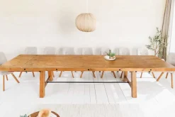 Massiver Esstisch FINCA 300-400cm vintage braun verlängerbar recyceltes Pinienholz