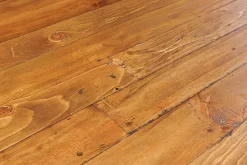 Massiver Esstisch GALAXIE 240cm vintage braun recyceltes Pinienholz schwarzes Stahlgestell