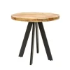 Massiver Esstisch IRON CRAFT 100cm rund natur Mangoholz schwarzes Metallgestell