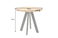 Massiver Esstisch IRON CRAFT 100cm rund natur Mangoholz schwarzes Metallgestell