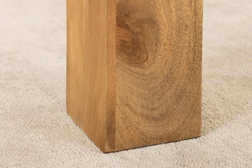 Massiver Esstisch MAKASSAR 160cm natur Mangoholz cream finish lackiert rechteckig