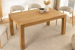 Massiver Esstisch MAKASSAR 160cm natur Mangoholz cream finish lackiert rechteckig