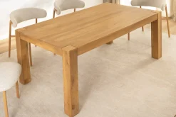 Massiver Esstisch MAKASSAR 160cm natur Mangoholz cream finish lackiert rechteckig